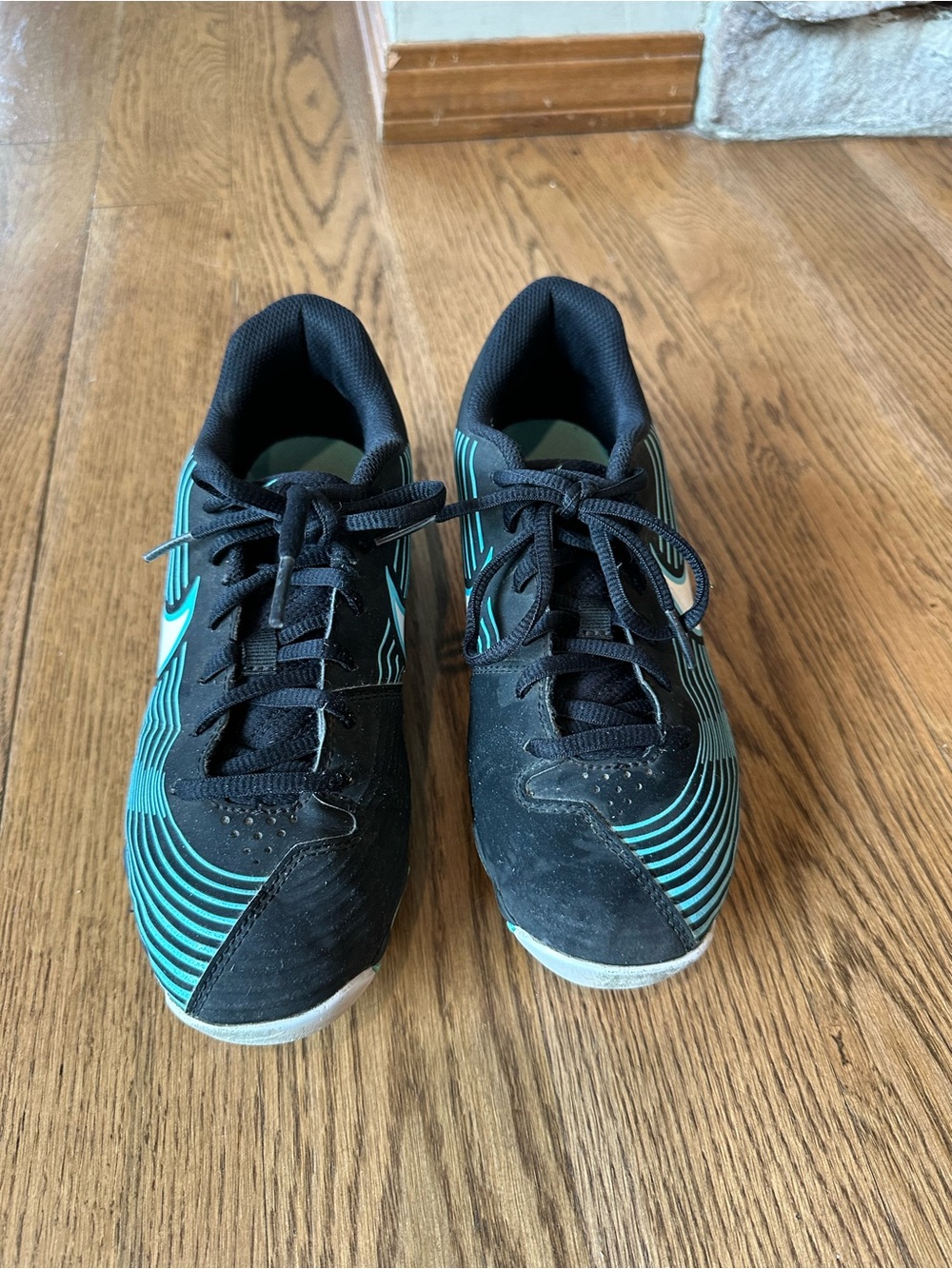 Nike Black and Teal Fastflex Softball Cleats